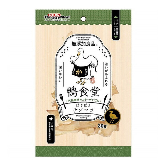 <a href="https://www.qoo10.jp/gmkt.inc/Search/brand.aspx?brandno=25753" target="_blank" class="title_brand" id="btn_brand" title="ドギーマン">ドギーマン</a>鴨食堂 ばきばきナンコツ 30g