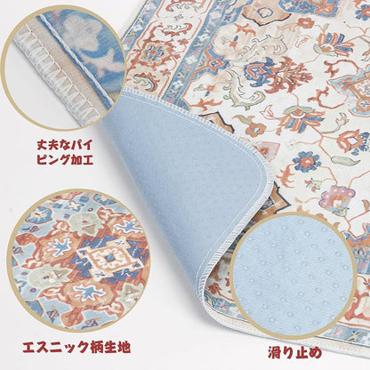 【即納】ULIGOTA洗える ペットシーツ 犬 猫用 洗えるペットマット おしっこマット ペットマット エスニック柄 下敷きマット 洗える 速乾 繰り返し使える（102×67cm ベージュ）