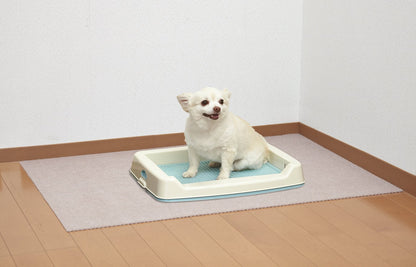 サンコー おくだけ吸着 ペット用トイレ下敷きマット おしっこ 汚れ防止 ベージュ 60×90×(厚み)0.3cm 【日本製 撥水 消臭 洗える ハサミでカット可】 KI-86