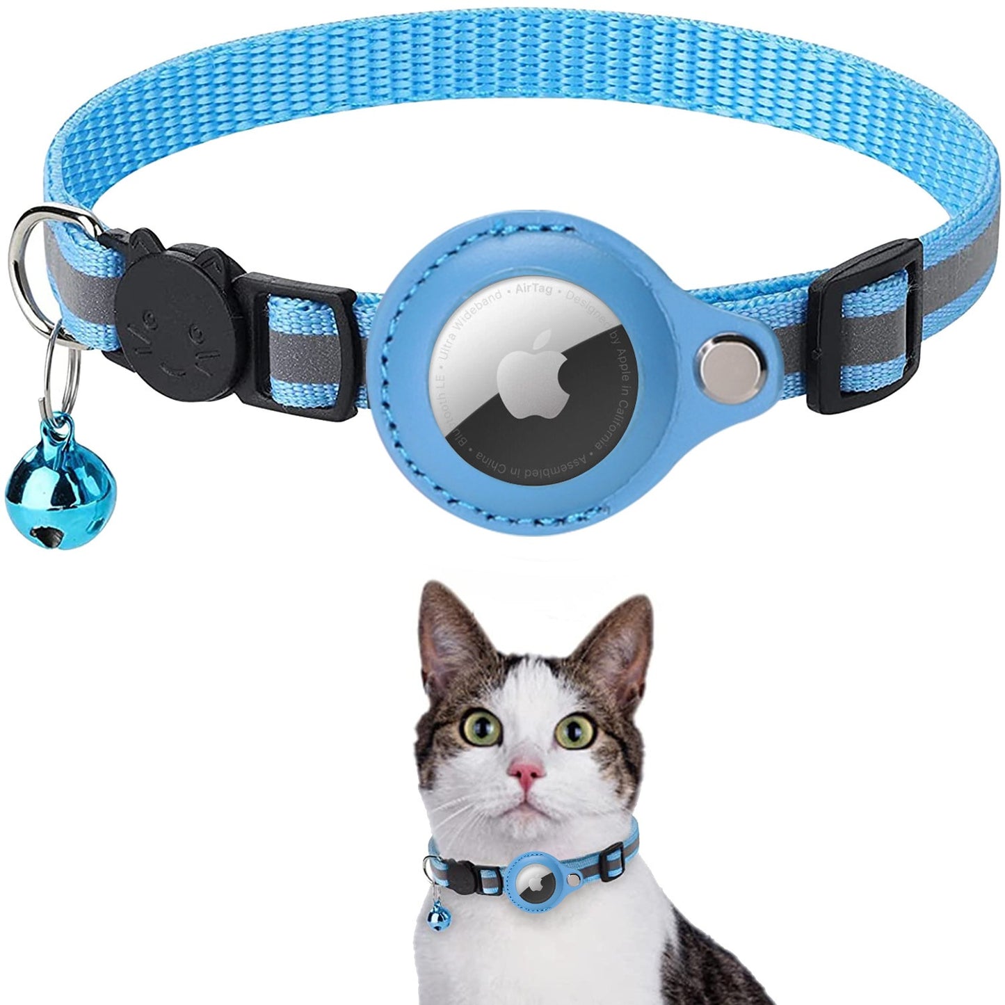 猫 首輪 エアタグケース gps 追跡 反射 犬 ペット用品 散歩 脱走防止 迷子 発見機 通院 災害 避難 安全対策