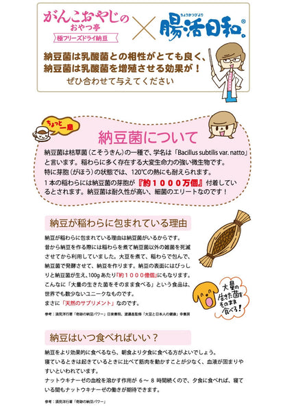 <a href="https://www.qoo10.jp/gmkt.inc/Search/brand.aspx?brandno=117154" target="_blank" class="title_brand" id="btn_brand" title="がんこおやじのおやつ亭">がんこおやじのおやつ亭</a>フリーズドライ極納豆 30g 5袋セット 追跡可能メール便