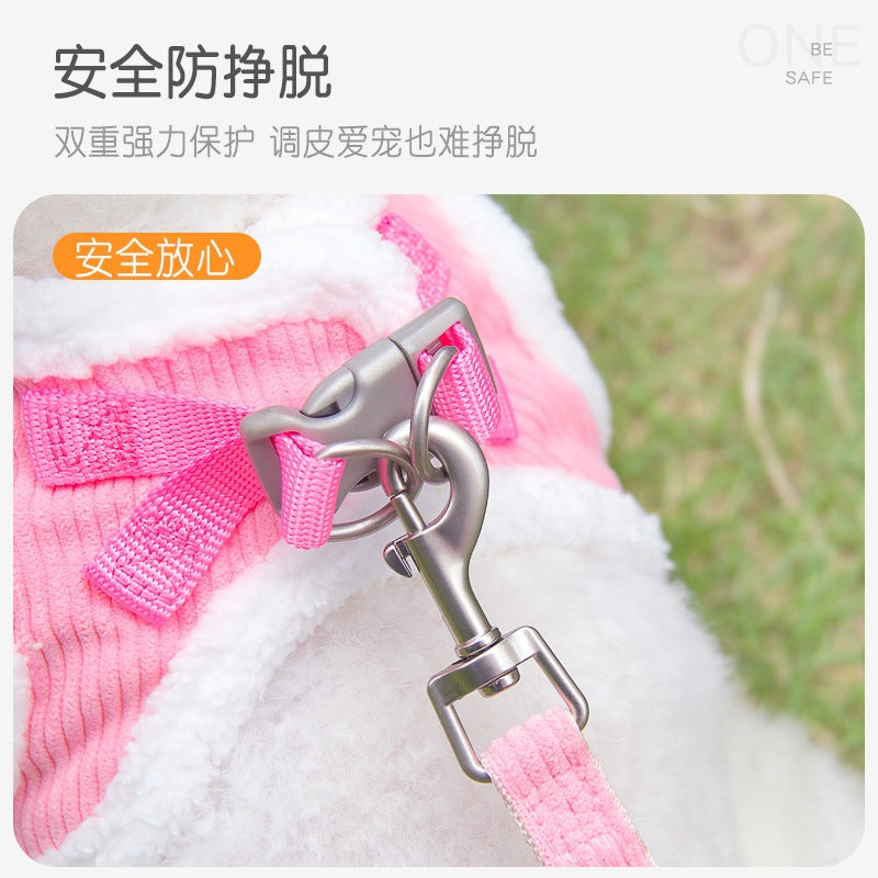 ペット用品 犬用ハーネス シンプル お出かけ リード 小型犬 おしゃれ 犬用 ハーネス 猫用 簡単装着 軽量 中型犬 ハーネスリードセット ペットハーネス ネコ用ハーネス お散歩 犬 2点セット 96