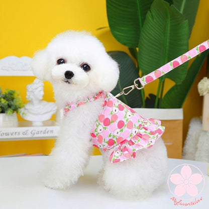 高級な質感 ペット 服 安い 犬 春 夏 フルーツ 柄 ハーネス ウェア ワンピース かわいい 可愛い ハイブランド 猫 ドッグウェア