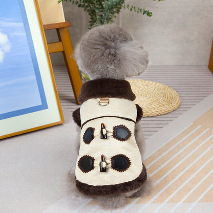 人気犬服ペット服小型犬や猫が秋と冬に着用することができます暖かく快適なスエード牛角コート