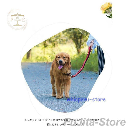 今年の流行,犬用 首輪 リード ２点セット 牽引ロープ ペット用品 大型犬 中型犬 牽引縄 セットアップ お洒落 ドッグウェア ハーネス 色切り替え