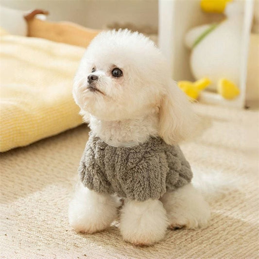 ペット服猫ビション小型犬ポメラニアンテディ子犬犬秋冬肥厚リードバックル付きロングぬいぐるみ服犬 服 犬 犬の服 犬 洋服 犬の服夏 犬洋服