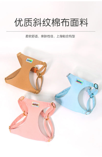 シンプル ハーネス 簡単装着 お出かけ 小型犬 胴輪 ネコ用ハーネス ハーネスリードセット リード 犬用 犬用ハーネス おしゃれ 軽量 2点セット 犬 お散歩 猫用 ペットハーネス リーシュ 中型犬