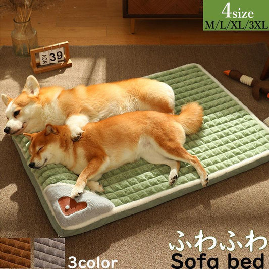 ペットベッド 犬ベッド 猫ベッド ペットマット 犬猫兼用 ふわふわ もふもふ ベッド ペット用品 暖かい 滑り止め 大型犬 小型犬