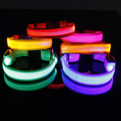 犬 首輪 光る LED キラキラ 光るバンド S/M/L 首バンド 夜間 散歩 夜 ペット リード ジョギング ウォーキング きらきらバンド 安全ライト 防止 点滅 ライト ins