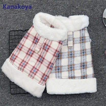 犬 服 ペットウェア 秋 冬 裏ボア 裏起毛 チェック柄 保温 防寒 あったか ドッグウェア 小型犬 中型犬 ペット用 愛犬 猫 旅行 お散歩