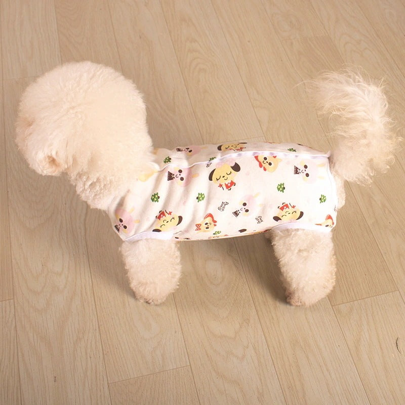 春夏新作 犬服 ペット服 犬 洋服 ペット 犬用品 小中型犬 犬服 夏秋 エアコン おなかプロテクター 全部入り 服 ベスト パジャマ