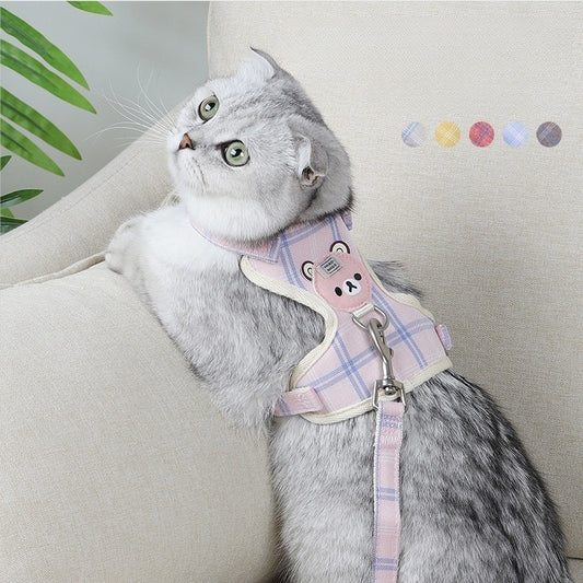 猫用 68 ペットハーネス 犬用ハーネス ネコ用ハーネス お散歩 犬 ハーネスリードセット シンプル ペット用品 ハーネス 小型犬 胴輪 お出かけ おしゃれ 中型犬 簡単装着 2点セット リーシュ 犬