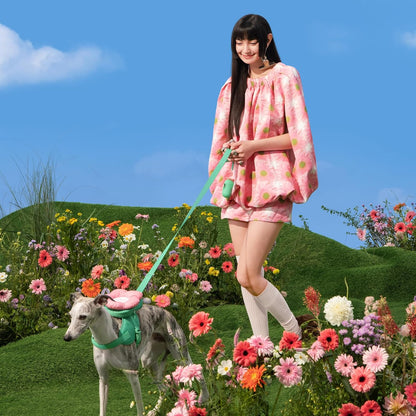 ベトレスカ ハーネス フローラ ハーネスリード リュックセット 可愛い 犬用散歩 トレーニング用 調節可能 咳き込み軽減 簡単なコントロール 抜けない 通気性 簡単着脱 おしゃれ 柔らかなパッド ペッ