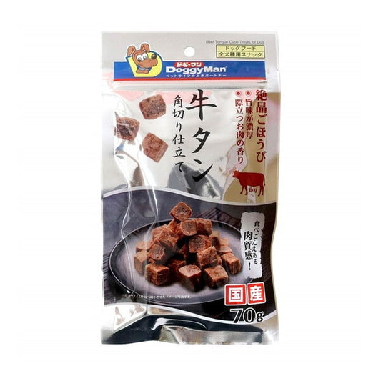 <a href="https://www.qoo10.jp/gmkt.inc/Search/brand.aspx?brandno=25753" target="_blank" class="title_brand" id="btn_brand" title="ドギーマン">ドギーマン</a>牛タン角切り仕立て プレーン 70g