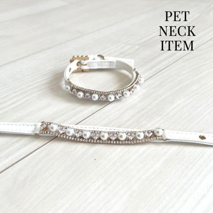 キラキラ pet Accessory ペットアクセサリー チョーカー おしゃれ首輪 neck 猫用首輪 パール 首輪 犬用首輪