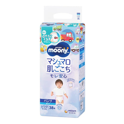【パンツ BIG】 ムーニーマン マシュマロ肌ごこち モレ安心 男の子 ビッグサイズ おむつ (12~22kg)76枚 (38枚×2)