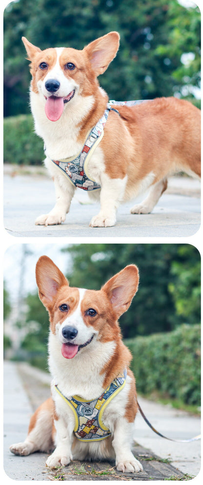激安セール 新作 和風 ハーネス リード 小型犬 中型犬 身体に優しい 胴輪 簡単装着 反射材付き かわいい おしゃれ 通気性よく心地よい はぐれ防止 脱走防止 よくフィット スエード 合金 中小型犬