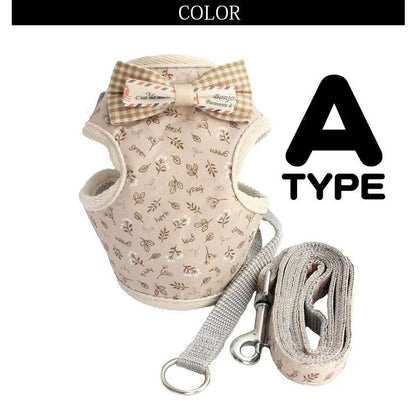 新商品プロモーション，数量限定 犬 猫 ハーネス リード ペット リーフ 葉 デザイン 服 ウェアハーネス 胴輪 キャット ドッグ犬 猫