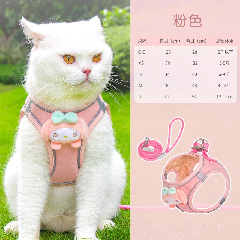 軽量 猫用 64 リード リーシュ ペット用品 お出かけ 犬用ハーネス 胴輪 ハーネス 犬用 簡単装着 ペットハーネス ネコ用ハーネス 中型犬 犬 小型犬 おしゃれ 2点セット ハーネスリードセット