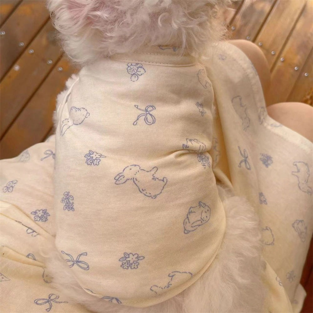 [犬 服]犬 洋服 ins人気商品 ソフトでキュートなホームベスト春夏薄手の小型犬犬猫の寝間着
