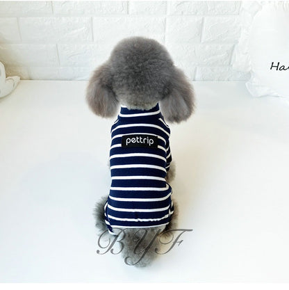 犬服 ストライプ柄 小中型犬服 犬洋服 ペット服 ペット用品 猫 犬つなぎ オシャレな犬用ロンパース