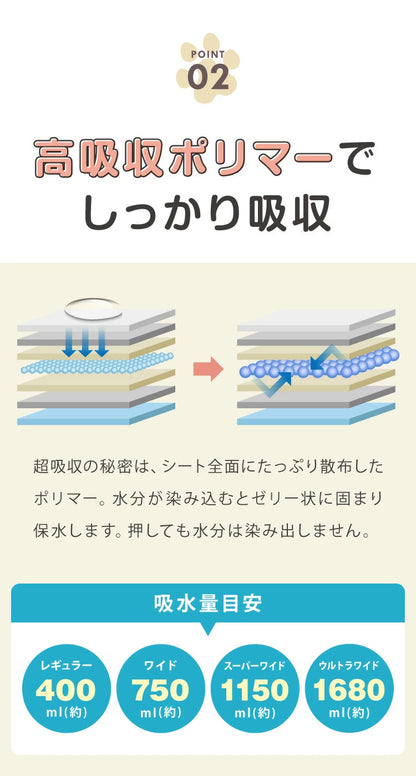 <a href="https://www.qoo10.jp/gmkt.inc/Search/brand.aspx?brandno=134820" target="_blank" class="title_brand" id="btn_brand" title="リコメン堂">リコメン堂</a>ペットシーツ 厚型 レギュラー 400枚 ワイド 200枚 スーパーワイド 100枚 ウルトラワイド 50枚 ホワイト 白 大容量 超吸収 抗菌 消臭 トイレシート トイレシーツ ペットシート
