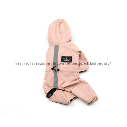 ペット服 ドッグウェア レインコート 犬の服 犬服 雨服 雨具 パーカー フード付き 四足 小中型犬用 雨の日 防水 雨具 お散歩 梅雨対策 着脱簡単