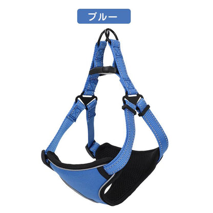 ハーネス 小型犬 リード付き 犬 反射 犬用ハーネス セット ペット用 胴輪 大型犬 メッシュ ソフトハーネス 迷子防止 中型犬 簡単装着 リード 通気性 脱走防止