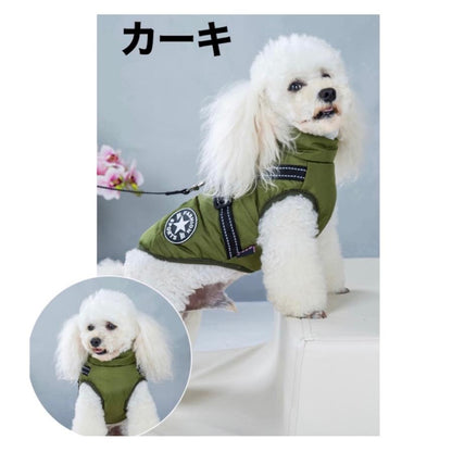 おしゃれ 秋冬 服 犬 ダウンハーネス付 犬服 ダウンジャケット 冬用 着せやすい ダウン 撥水加工 冬 小型犬 中型犬