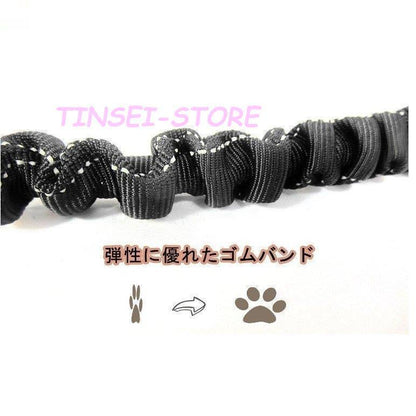 牽引ロープ ウエストベルト 犬用リード 伸縮 小中型犬 リード 弾力性が高く 腰ベルト付き 散歩用 反射機能付き ハンズフリー