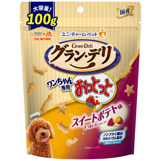 <a href="https://www.qoo10.jp/gmkt.inc/Search/brand.aspx?brandno=18151" target="_blank" class="title_brand" id="btn_brand" title="ユニ・チャーム">ユニ・チャーム</a>グランデリ ワンちゃん専用おっとっと スイートポテト味 100g