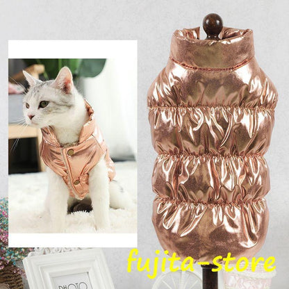 犬用ベスト ダウン風ベスト 犬用アウター ペット服 コート ジャンパー ドッグウェア 中綿 秋冬服 小型犬 中型犬 スナップボタン 防寒 温かい 裏起