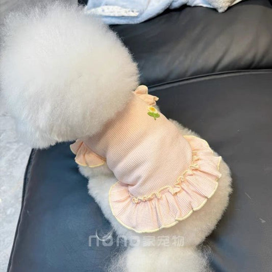 ペット猫 テディ かわいい 通気性の良い服 ビションフリーゼ 犬服 春夏新作 ワッフル 犬 服 犬の服 犬 洋服 犬の服夏 犬洋服