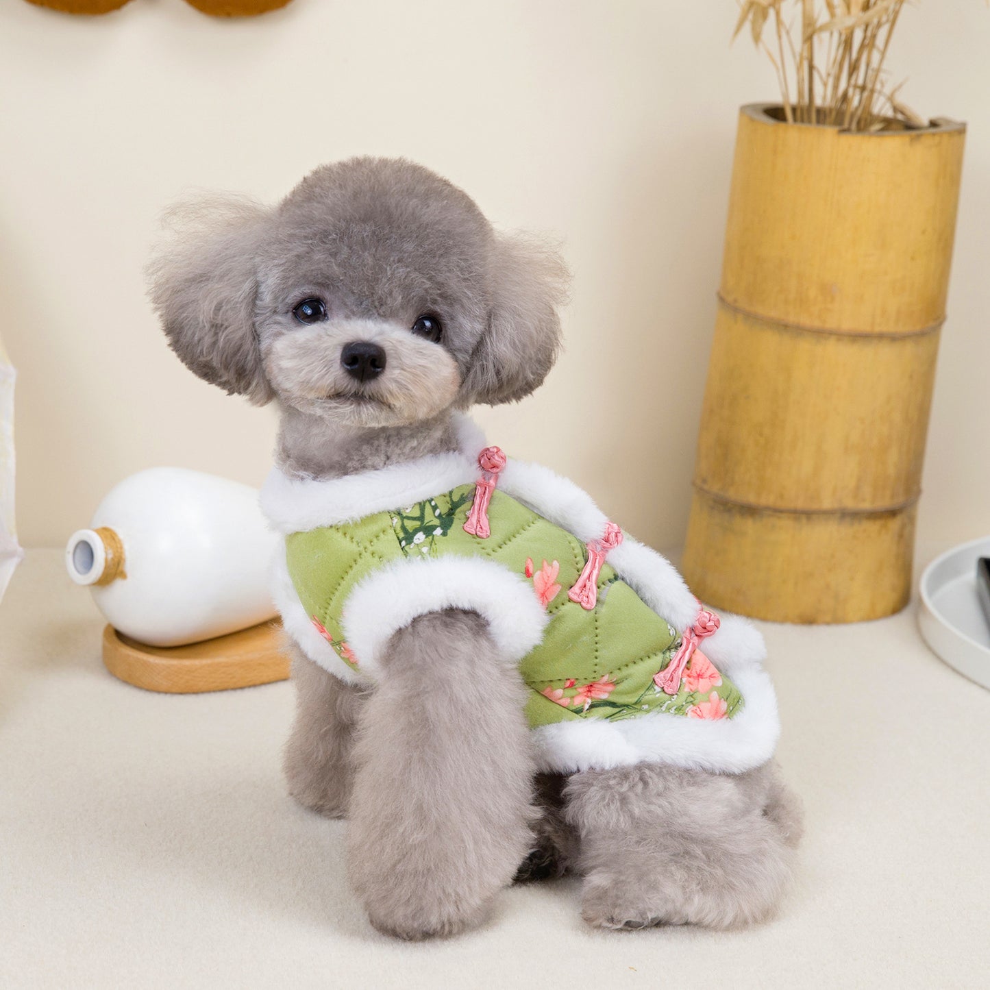 人気ペット用品犬の服猫小型犬暖かく快適なテディカントリースタイルの綿ベスト