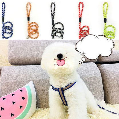犬用 小型犬 中型犬 ハーネス リード付き 胴輪 夜間反射 散歩 お出かけ 安全 事故防止 光反射材料 長さ調節可能 軽量 引っ張り防止 犬用品 ペットグッズ チワワ プードル