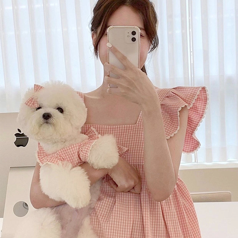 [犬 服]犬 洋服 ins人気商品 ペット夏犬スリングレースドレス子犬猫服薄いスタイル