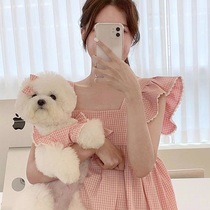 [犬 服]犬 洋服 ins人気商品 ペット夏犬スリングレースドレス子犬猫服薄いスタイル