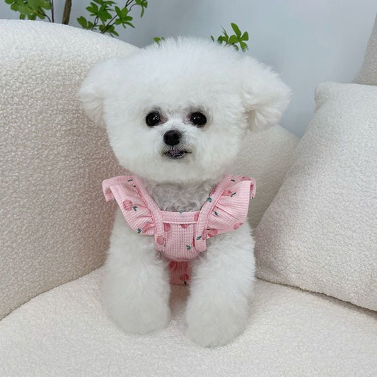 【新作犬猫服 登場】 犬服 ペット服 犬 洋服 ペット服春夏新作フライスリーブショートスカート子犬犬薄型ユニバーサルベスト