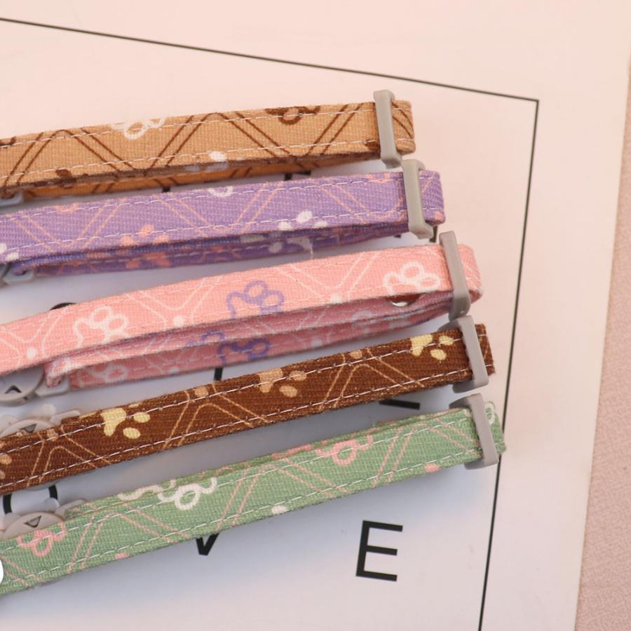 ペット ネコ チャーム 首輪 肉球 おしゃれ セーフティバックル かわいい 調節可能 猫 チョーカー 鈴付き 安全
