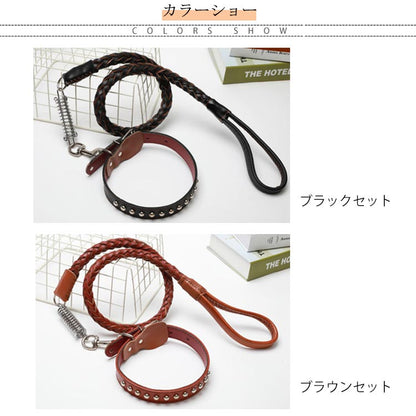 犬 大型犬 ハーネス オシャレ 首輪 リード ペットハーネス 中型犬 大型犬 ハーネスリードセット 2点セット ウェアハーネス 丈夫 犬用 編み風 脱出防止 調整可能 おでかけ シンプル 高品質