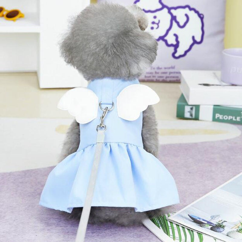 キャンペーンペット服 犬服 ワンピース スカート 姫様 可愛い 天使の羽 袖なし ドレス 犬の服 Tシャツ 春夏用 柔らかい 綿製 ペットウェア ドッグウェア 犬猫洋服 ファッション 小型犬 中型犬