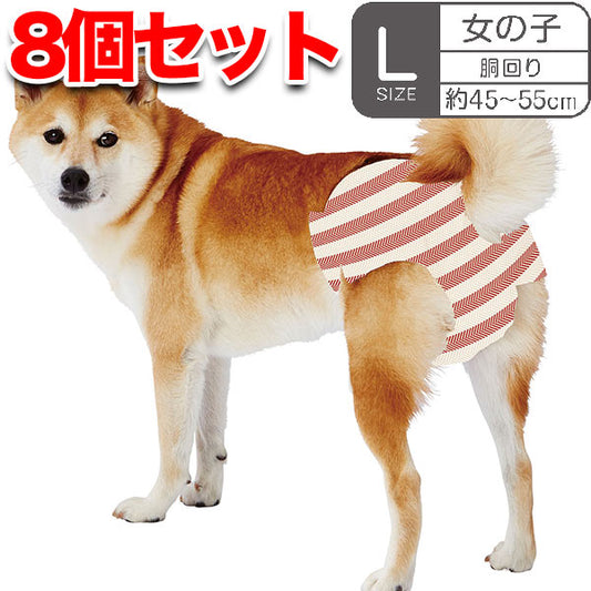 <a href="https://www.qoo10.jp/gmkt.inc/Search/brand.aspx?brandno=66334" target="_blank" class="title_brand" id="btn_brand" title="ペティオ">ペティオ</a>犬用オムツ frais フレス たっぷり吸収するエチケットパンツ 女の子用おむつ L 12枚 ケース販売 中型犬 短毛犬長毛犬 シーツ エチケットウェア Petio W74582