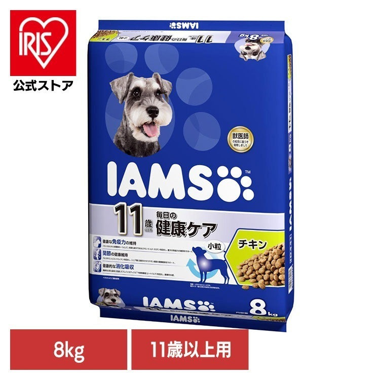<a href="https://www.qoo10.jp/gmkt.inc/Search/brand.aspx?brandno=22351" target="_blank" class="title_brand" id="btn_brand" title="アイムス">アイムス</a>ドッグフード IAMS アイムス 11歳以上用 毎日の健康ケア チキン 小粒 8kg ID441 マースジャパンリミテッド