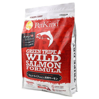 <a href="https://www.qoo10.jp/gmkt.inc/Search/brand.aspx?brandno=120567" target="_blank" class="title_brand" id="btn_brand" title="PetKind">PetKind</a>【人気商品】ドッグフード 犬 フード グリーントライプ＆ワイルドサーモン 小粒6.35kg ペットカインド (B)