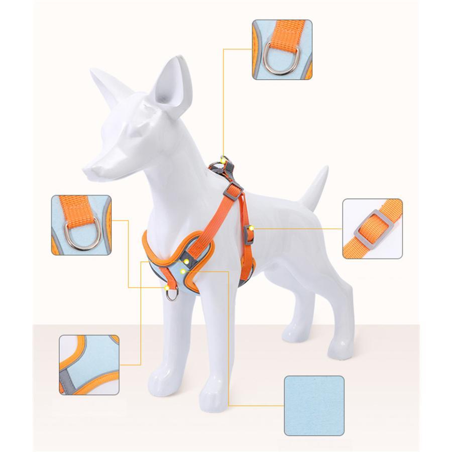 新商品プロモーション，数量限定 犬 ハーネス 安全帯 バイカラー ペット 胴輪 抜けない ドッグ 猫 小型犬 中型犬 大型犬 可愛い 簡単着脱 調節可能 しゃれ 散歩 出かけ犬 ハーネス