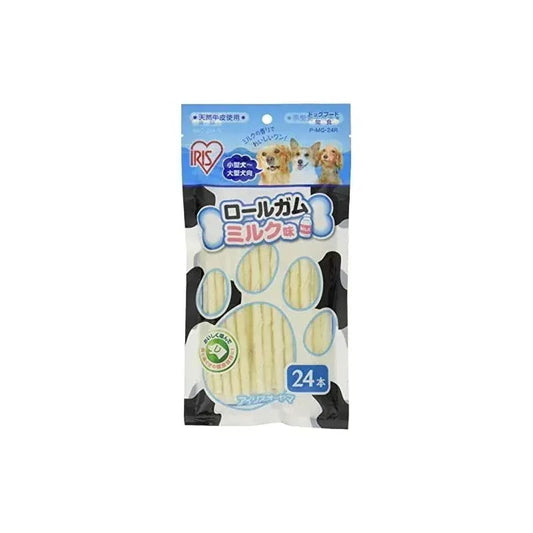 【即納】アイリスオーヤマ 犬 おやつ ロールガムミルク味 24本入 P-MG-24R