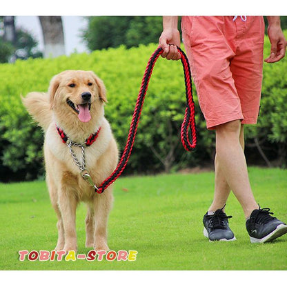 犬 リード 首輪 極太 ペット ドッグ ハーフチョーク チョーカー 編込み 大型犬 中型犬 小型犬