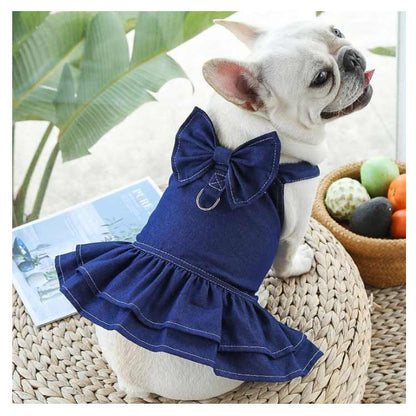 インスタ映え ハーネス 犬 胴輪 小型犬 中型犬 犬服 猫用 犬 抜けない デニムハーネス ワンピース おしゃれ かわいい ウェアハーネス 春 夏 負担が少ない 迷子防止 女の子 男の子 かわいい X