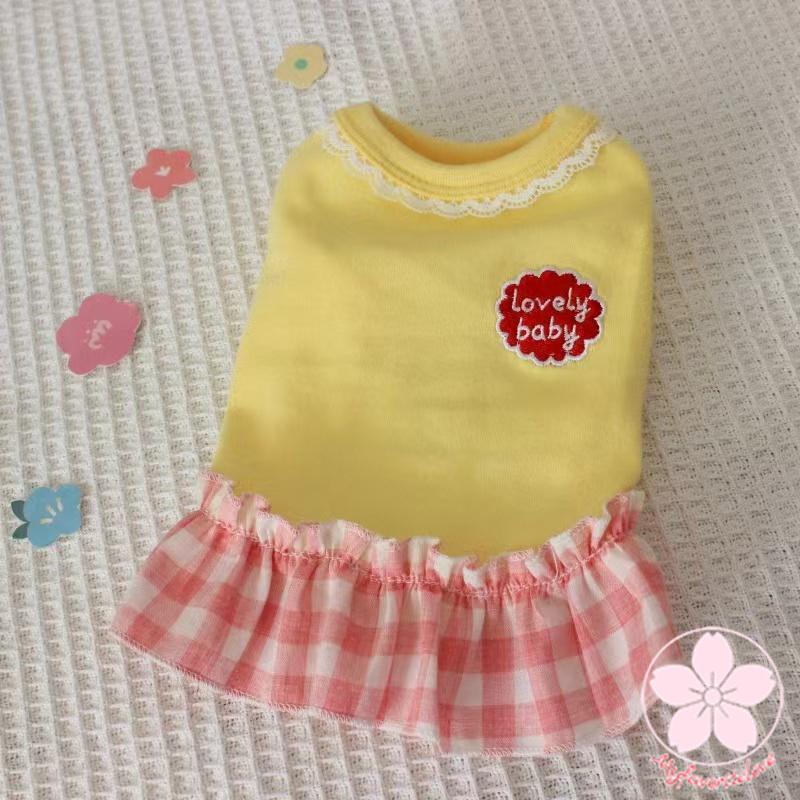 大人気 上品 ペット服 安い 犬 春 夏 秋 チェック タンクトップ ワンピース かわいい 可愛い ハイブランド 猫 ドッグウェア