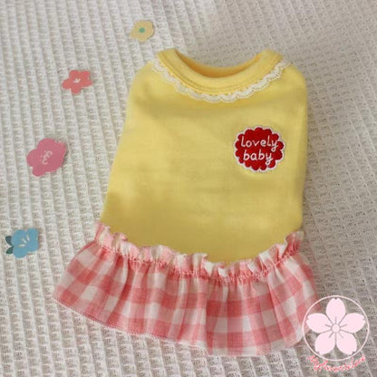 大人気 上品 ペット服 安い 犬 春 夏 秋 チェック タンクトップ ワンピース かわいい 可愛い ハイブランド 猫 ドッグウェア